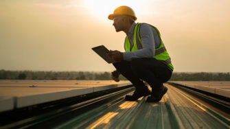 Engineer at solar power plant